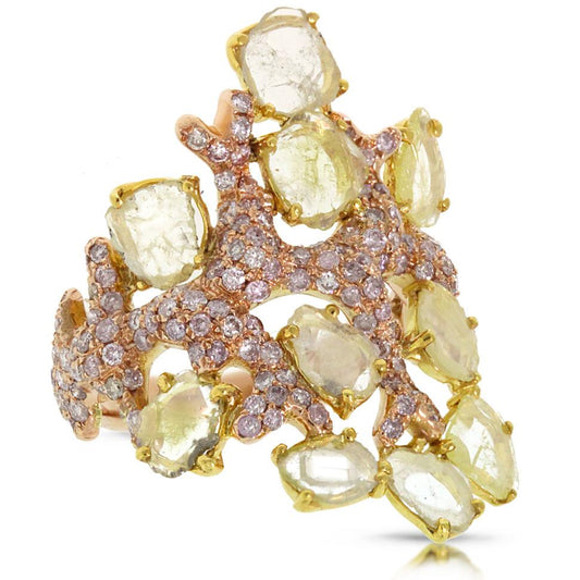 18k Rose Gold Fancy Color Diamond Ring - 2.73ct