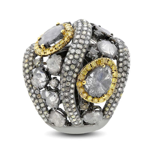 18k White Gold Fancy Color Diamond Ring - 5.18ct