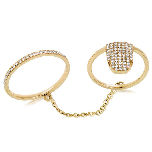 14k Yellow Gold Diamond Lady's Ring - 0.18ct