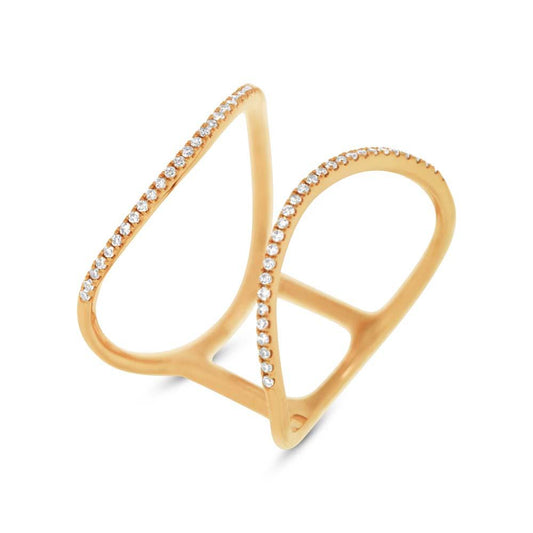 14k Yellow Gold Diamond Lady's Ring - 0.15ct