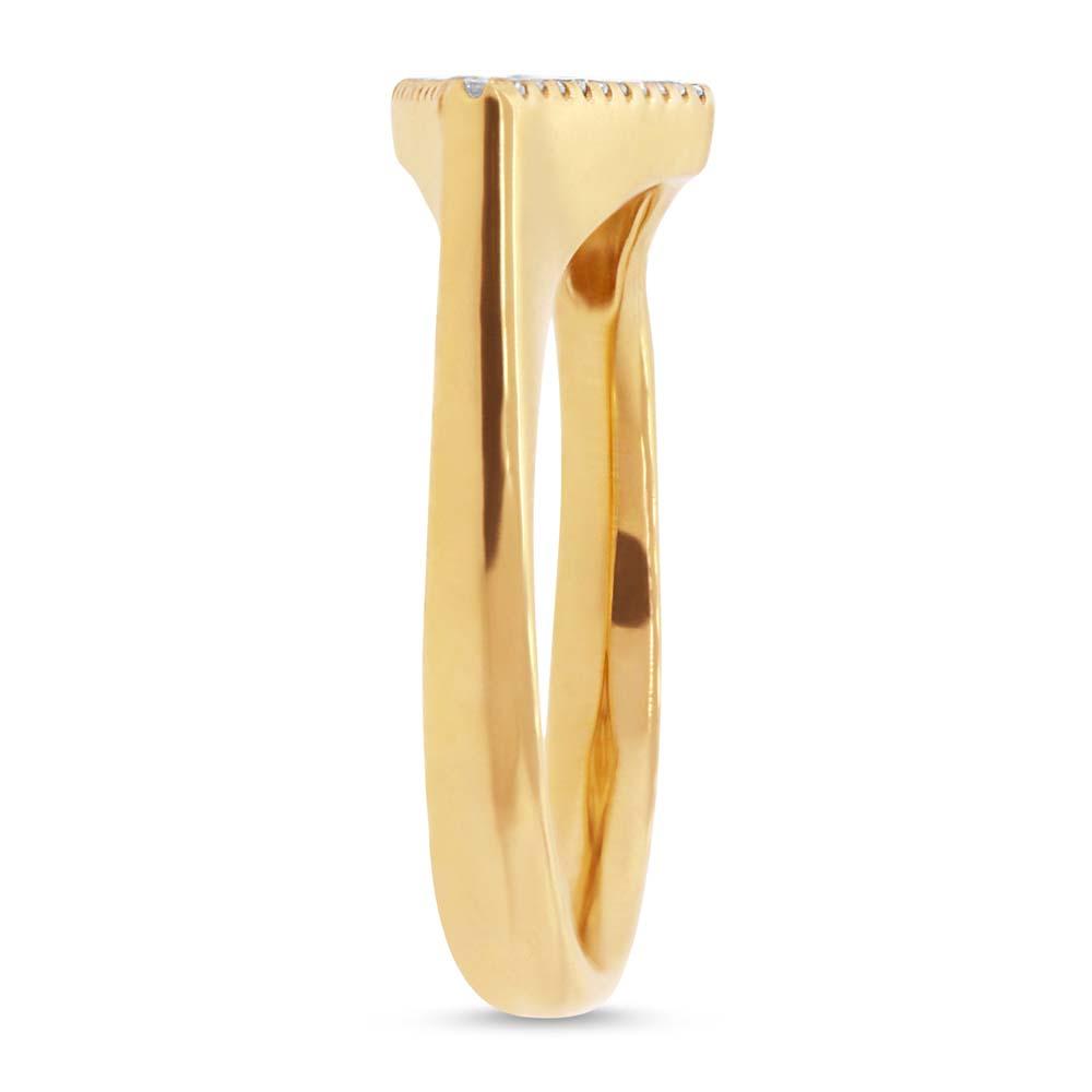 14k Yellow Gold Diamond Pave Lady's Ring Size 6.5 - 0.25ct
