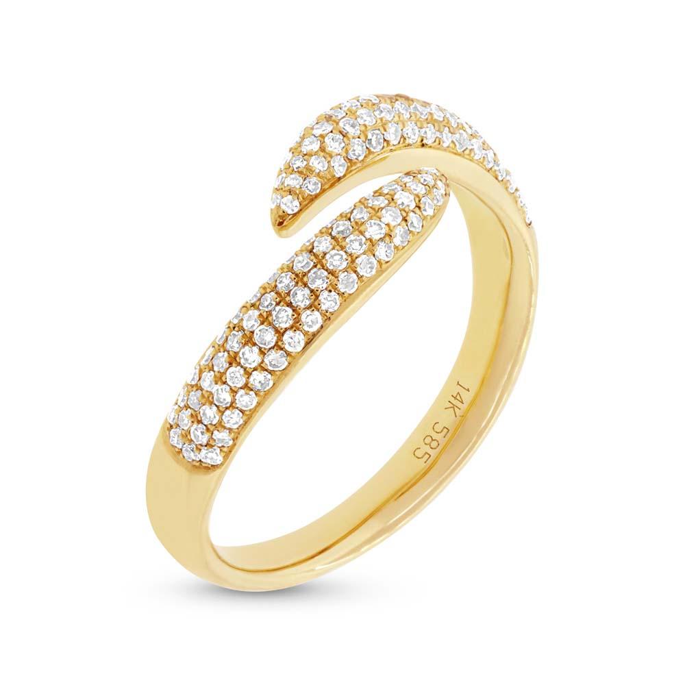 14k Yellow Gold Diamond Pave Lady's Ring - 0.43ct