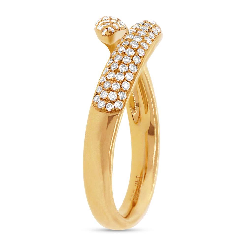 14k Yellow Gold Diamond Pave Lady's Ring - 0.43ct