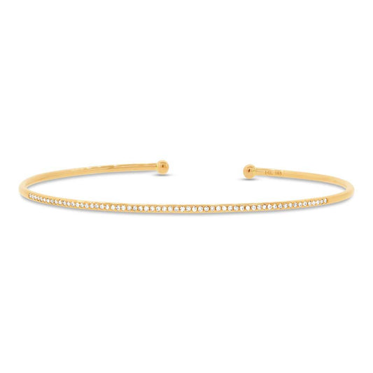 14k Yellow Gold Diamond Bangle - 0.17ct