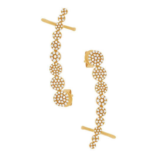 14k Yellow Gold Diamond Ear Crawler Earring