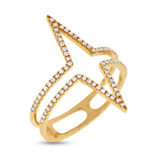 14k Yellow Gold Diamond Lady's Ring - 0.26ct