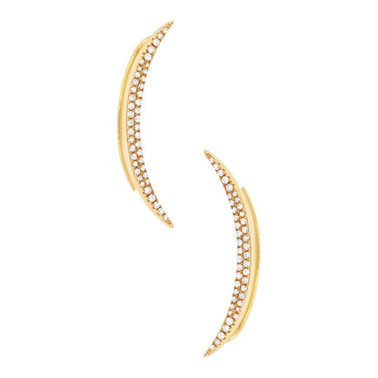 14k Yellow Gold Diamond Ear Crawler Earring