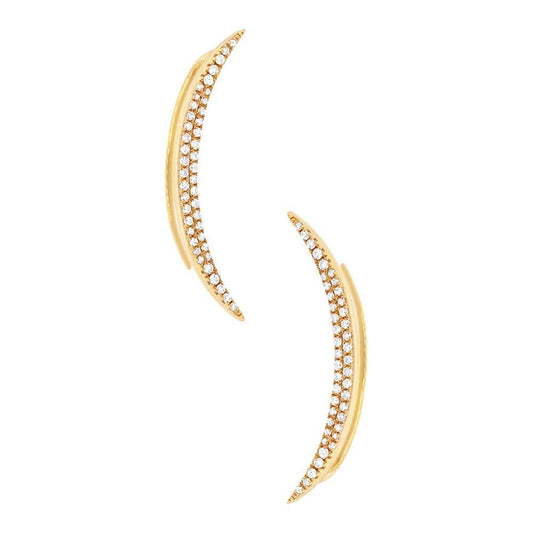 14k Yellow Gold Diamond Ear Crawler Earring