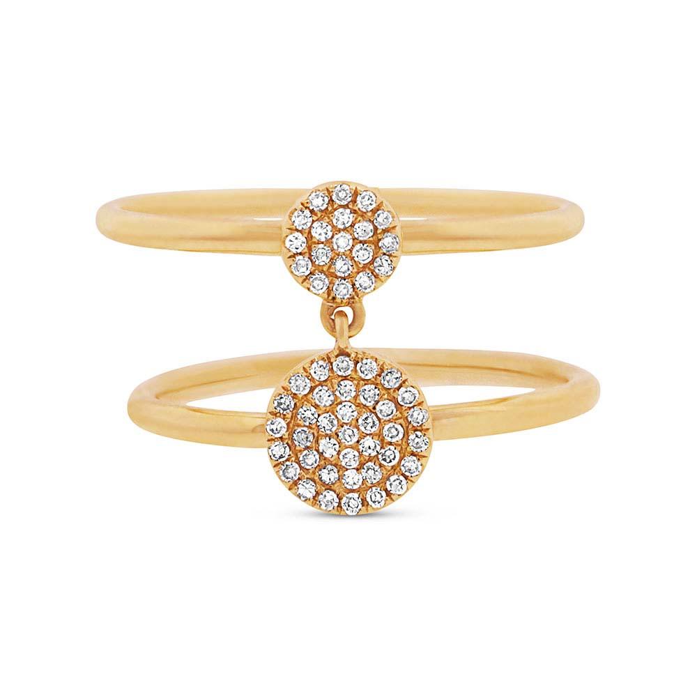 14k Yellow Gold Diamond Pave Lady's Ring - 0.17ct
