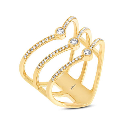 14k Yellow Gold Diamond Lady's Ring Size 8.5 - 0.30ct