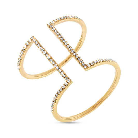 14k Yellow Gold Diamond Lady's Ring - 0.22ct