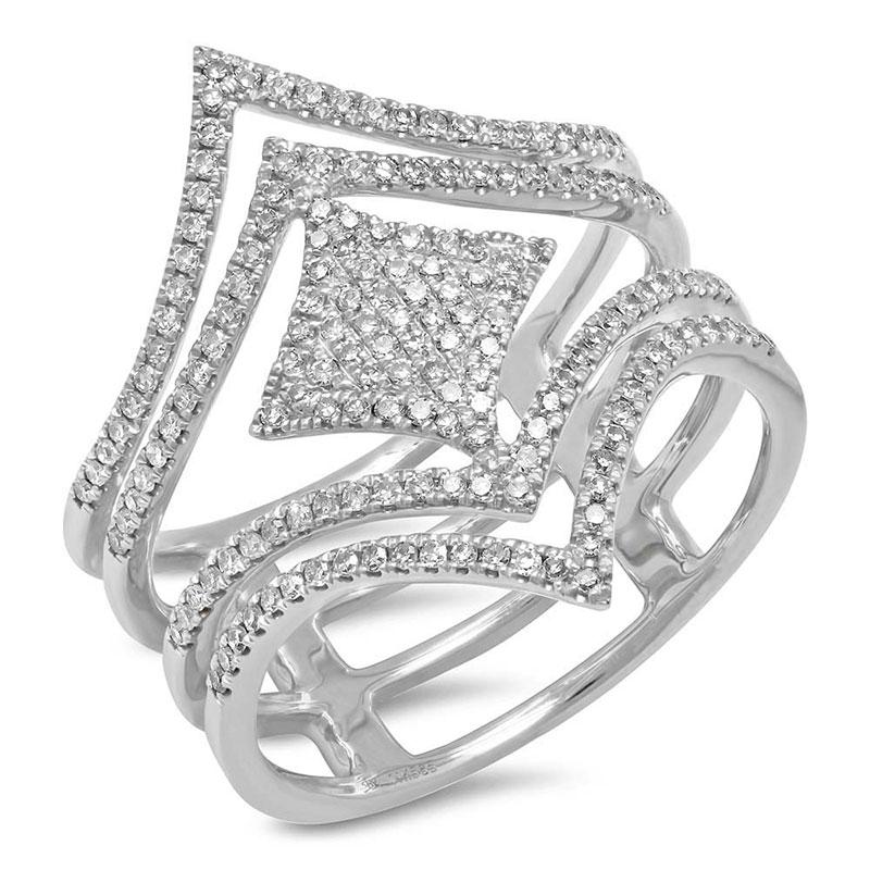 14k White Gold Diamond Lady's Ring - 0.49ct