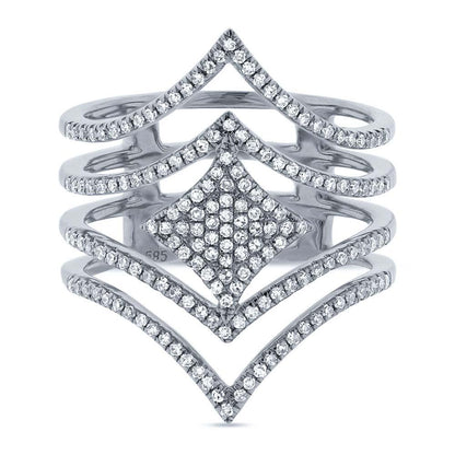14k White Gold Diamond Lady's Ring - 0.49ct
