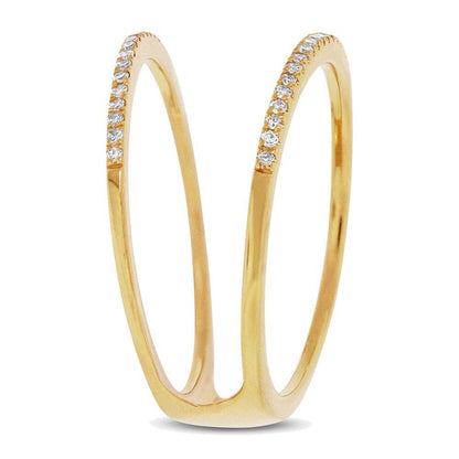 14k Yellow Gold Diamond Lady's Ring - 0.18ct