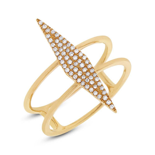 14k Yellow Gold Diamond Lady's Ring - 0.16ct