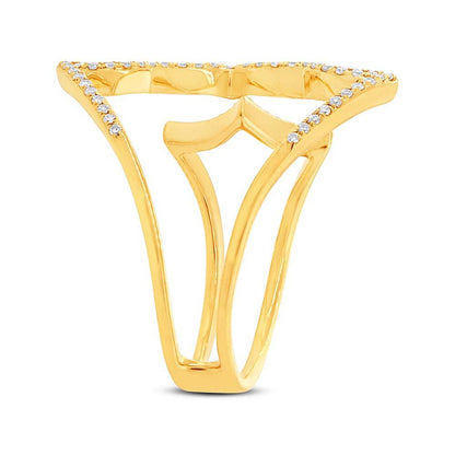 14k Yellow Gold Diamond Lady's Ring - 0.18ct