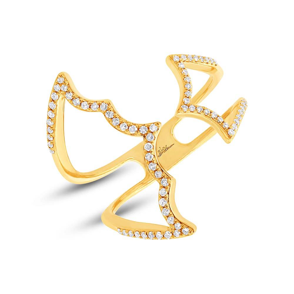 14k Yellow Gold Diamond Lady's Ring - 0.18ct