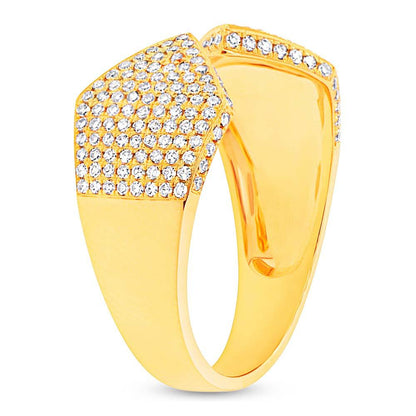 14k Yellow Gold Diamond Pave Lady's Ring - 0.55ct