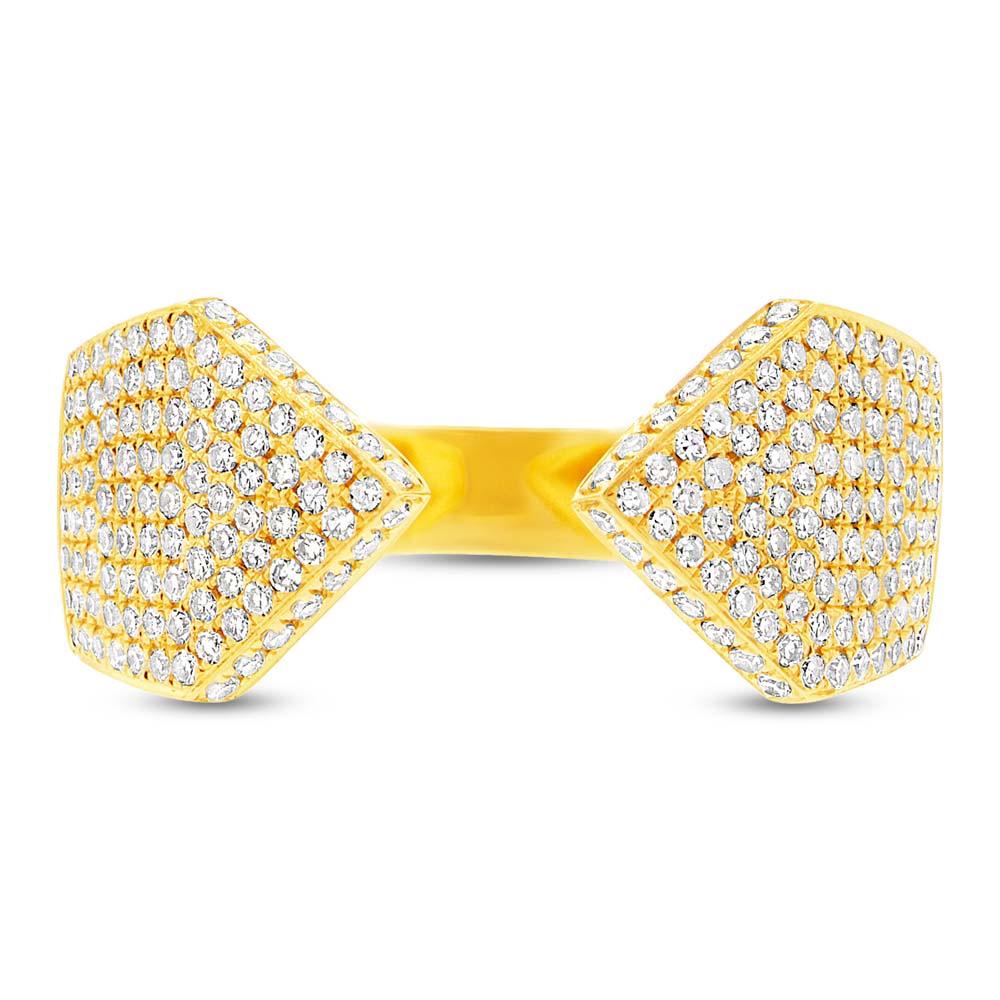 14k Yellow Gold Diamond Pave Lady's Ring - 0.55ct