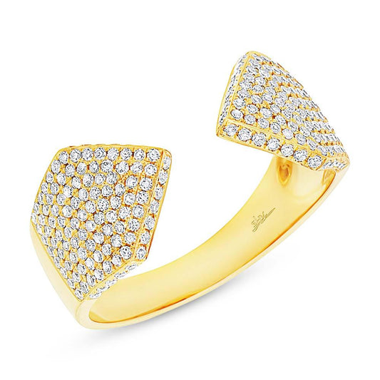 14k Yellow Gold Diamond Pave Lady's Ring - 0.55ct