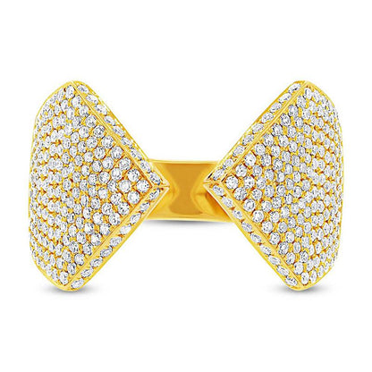 14k Yellow Gold Diamond Pave Lady's Ring - 0.87ct