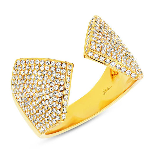 14k Yellow Gold Diamond Pave Lady's Ring - 0.87ct