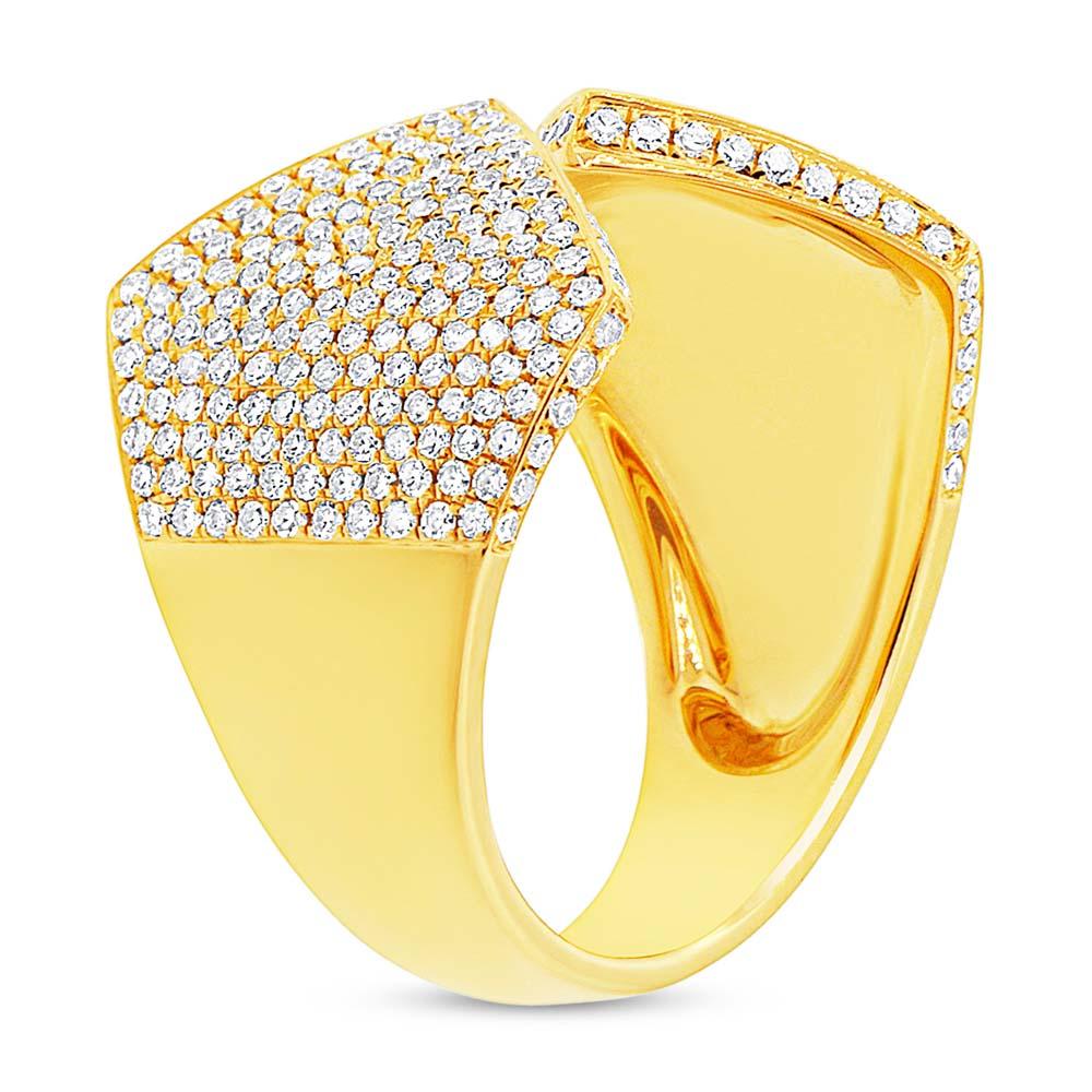 14k Yellow Gold Diamond Pave Lady's Ring - 0.87ct