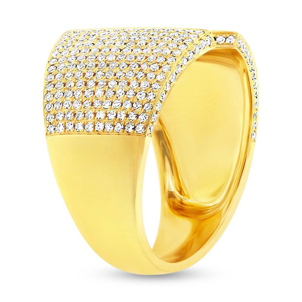 14k Yellow Gold Diamond Pave Lady's Ring - 0.92ct