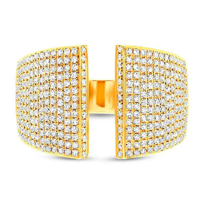14k Yellow Gold Diamond Pave Lady's Ring - 0.92ct