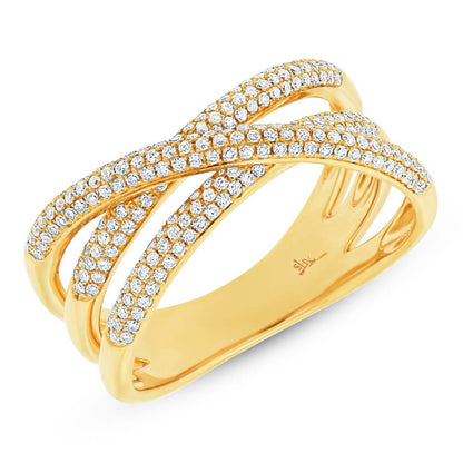 14k Yellow Gold Diamond Bridge Ring - 0.50ct