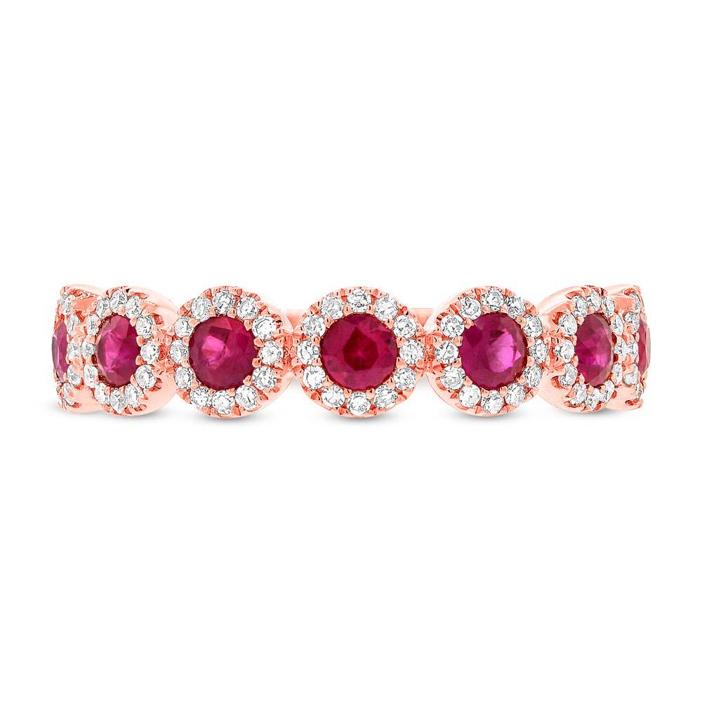Diamond & 0.70ct Ruby 14k Rose Gold Lady's Band