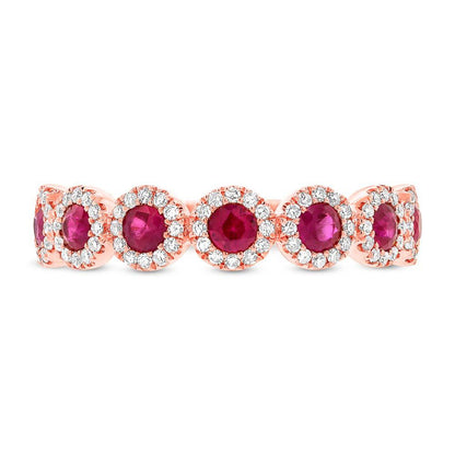Diamond & 0.70ct Ruby 14k Rose Gold Lady's Band