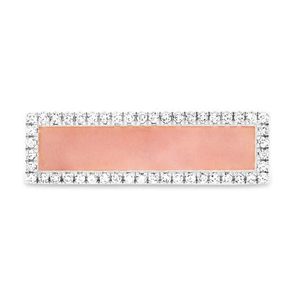 Diamond & 0.80ct Pink Opal 14k White Gold Lady's Ring - 0.15ct