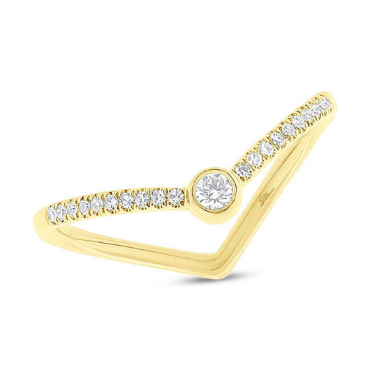 14k Yellow Gold Diamond Lady's Ring - 0.09ct