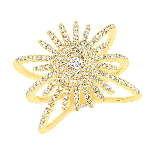 14k Yellow Gold Diamond Lady's Ring - 0.58ct