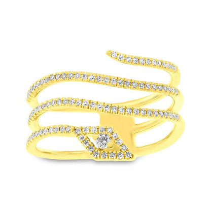 14k Yellow Gold Diamond Lady's Ring - 0.28ct