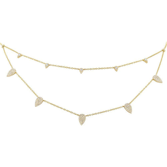 14k Yellow Gold Diamond Pave Necklace - 0.50ct