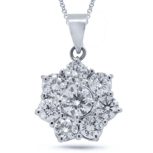 18k White Gold Diamond Pendant - 2.25ct