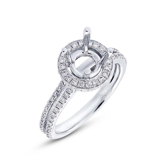 18k White Gold Diamond Semi-mount Ring - 0.70ct