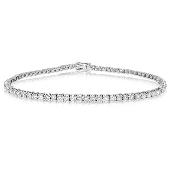 18k White Gold Diamond Tennis Bracelet - 3.65ct