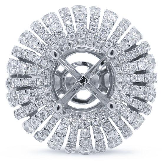 18k White Gold Diamond Semi-mount Ring - 1.40ct