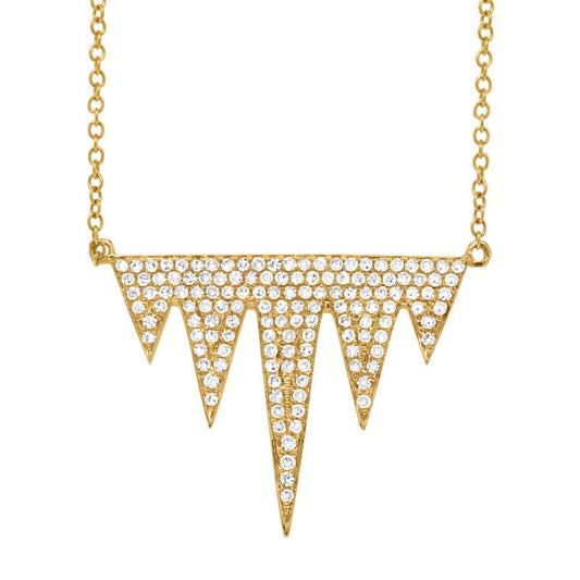 14k Yellow Gold Diamond Pave Necklace - 0.44ct