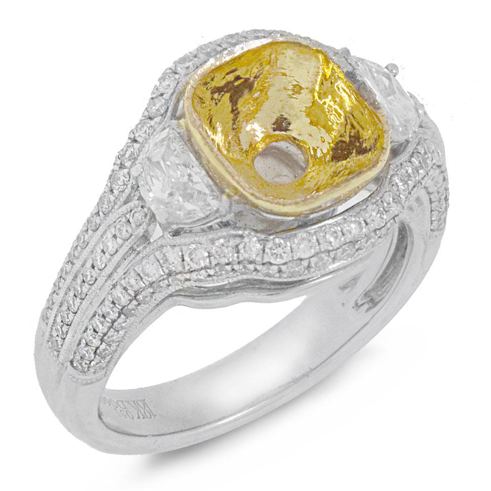 18k Two-tone Gold Diamond Semi-mount Ring - 1.11ct