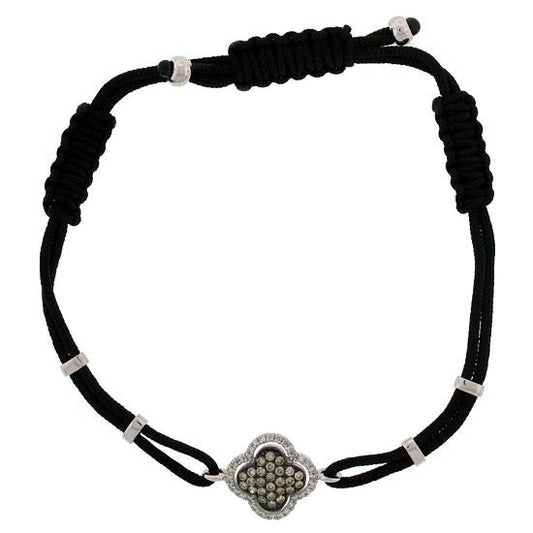 14k White Gold White & Champagne Diamond Bracelet - 0.40ct