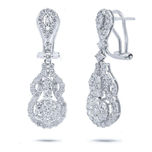 18k White Gold Diamond Earring - 2.13ct