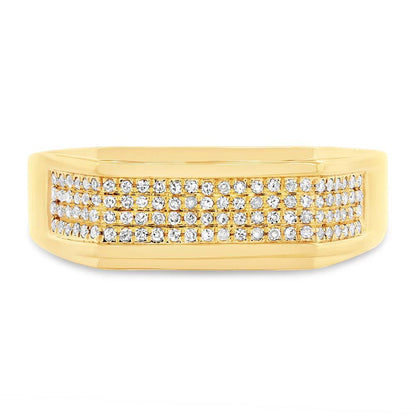 14k Yellow Gold Diamond Men's Ring - 0.24ct