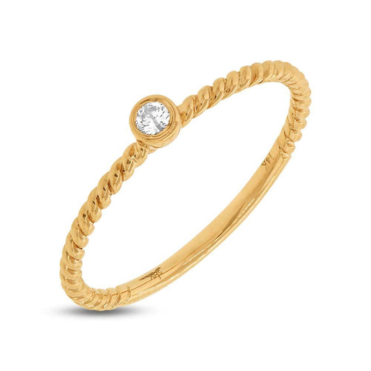 14k Yellow Gold Diamond Lady's Ring - 0.05ct