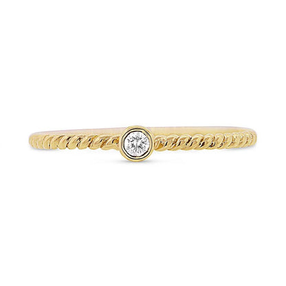 14k Yellow Gold Diamond Lady's Ring - 0.05ct