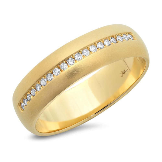 14k Yellow Gold Diamond Men's Band - 0.17ct