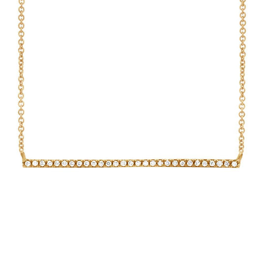14k Yellow Gold Diamond Bar Pendant